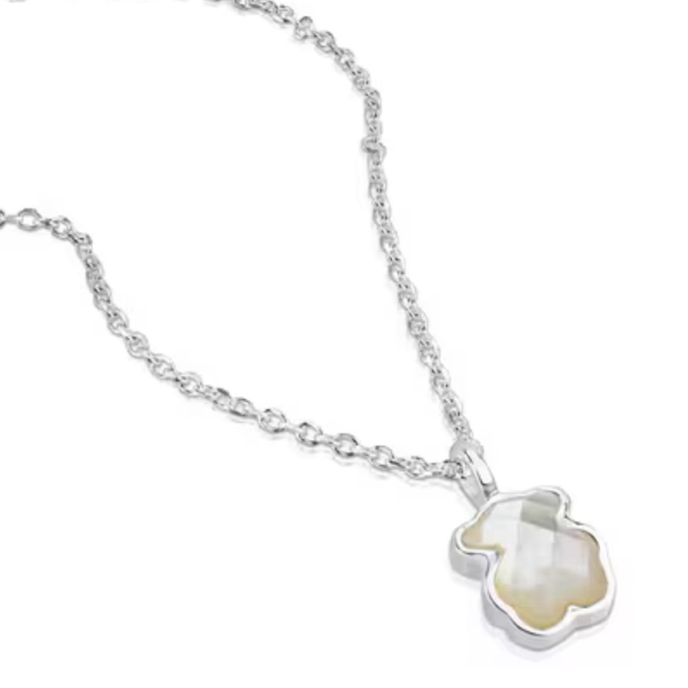Tous Bear in sterling silver and faceted mother-of-pearl.